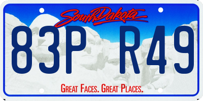SD license plate 83PR49