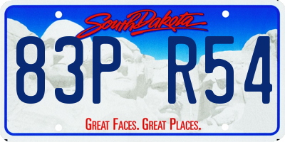 SD license plate 83PR54