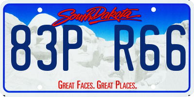 SD license plate 83PR66