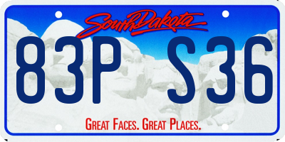 SD license plate 83PS36
