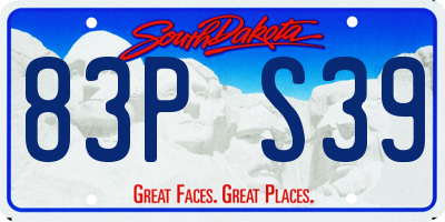 SD license plate 83PS39