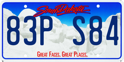 SD license plate 83PS84
