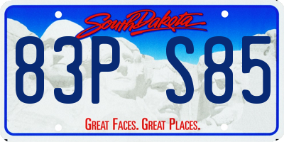 SD license plate 83PS85