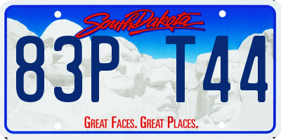 SD license plate 83PT44