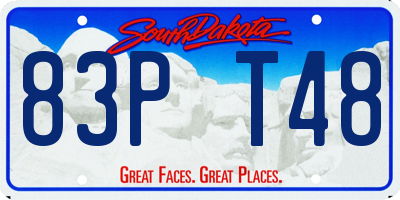SD license plate 83PT48