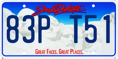 SD license plate 83PT51