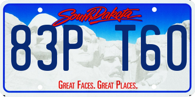 SD license plate 83PT60
