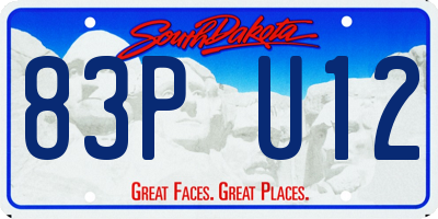 SD license plate 83PU12