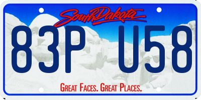 SD license plate 83PU58