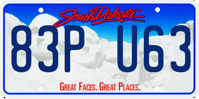 SD license plate 83PU63