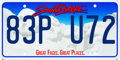 SD license plate 83PU72