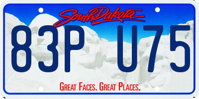 SD license plate 83PU75