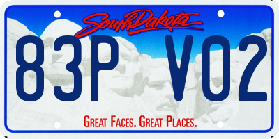 SD license plate 83PV02