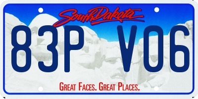 SD license plate 83PV06