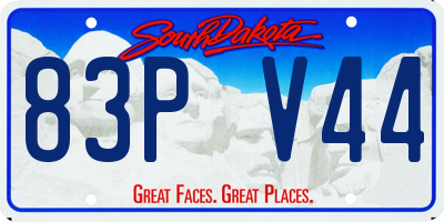 SD license plate 83PV44