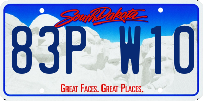 SD license plate 83PW10
