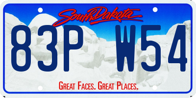 SD license plate 83PW54