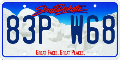 SD license plate 83PW68