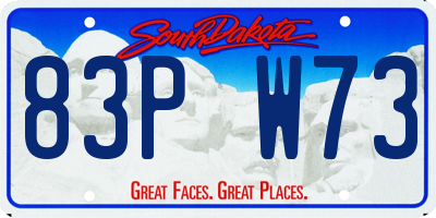 SD license plate 83PW73