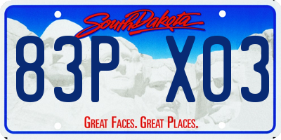 SD license plate 83PX03