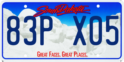 SD license plate 83PX05