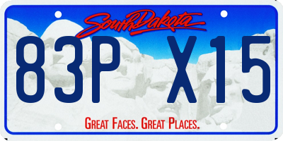SD license plate 83PX15