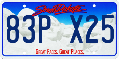SD license plate 83PX25