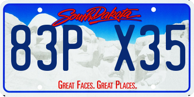 SD license plate 83PX35