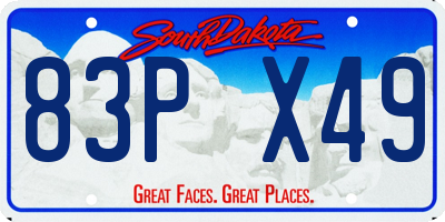 SD license plate 83PX49