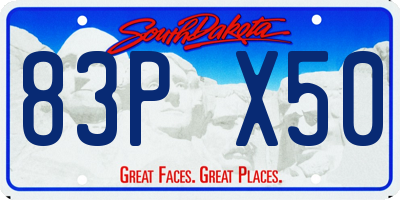 SD license plate 83PX50