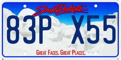 SD license plate 83PX55