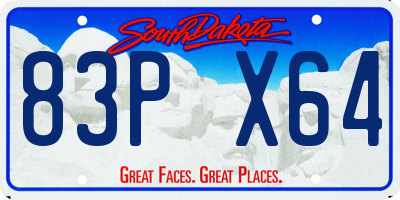 SD license plate 83PX64