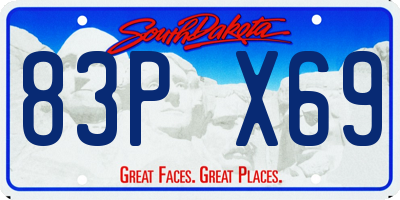 SD license plate 83PX69