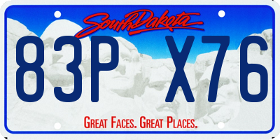 SD license plate 83PX76