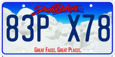 SD license plate 83PX78