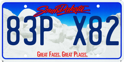 SD license plate 83PX82