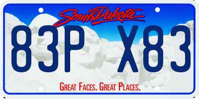 SD license plate 83PX83