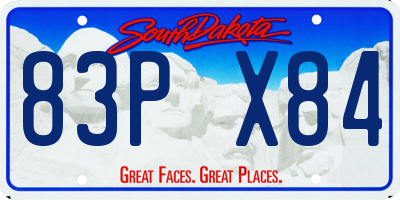 SD license plate 83PX84