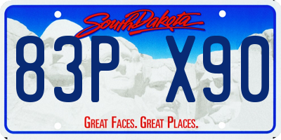 SD license plate 83PX90