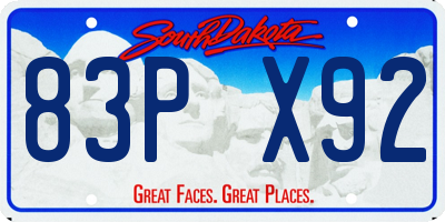 SD license plate 83PX92