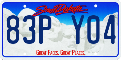 SD license plate 83PY04
