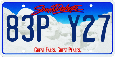 SD license plate 83PY27