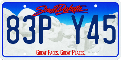 SD license plate 83PY45