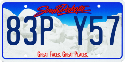 SD license plate 83PY57
