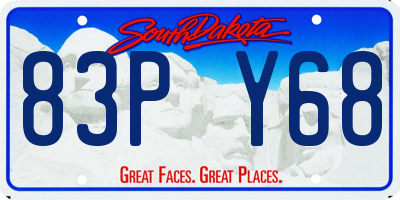 SD license plate 83PY68