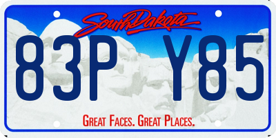 SD license plate 83PY85