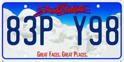 SD license plate 83PY98
