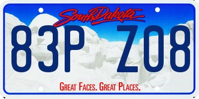 SD license plate 83PZ08