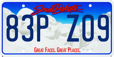 SD license plate 83PZ09