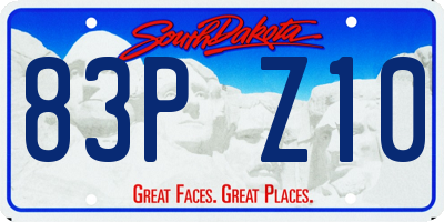 SD license plate 83PZ10